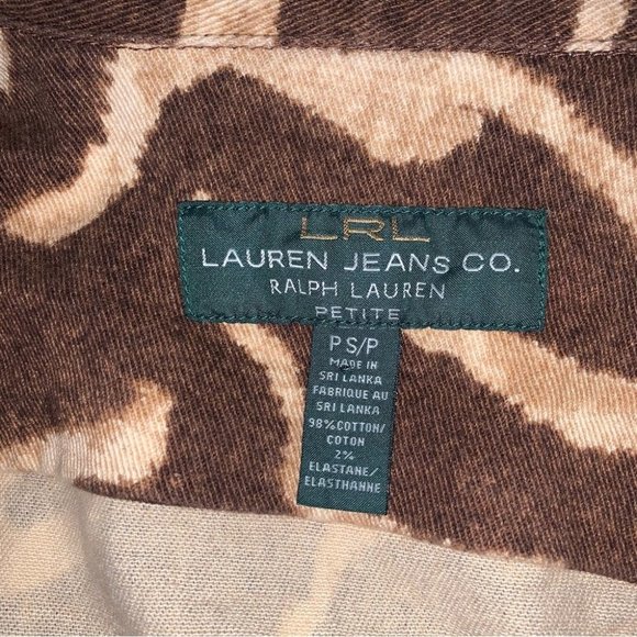 Lauren Ralph Lauren Vintage Denim Jacket Women’s Size Small P Brown Animal Print - Picture 7 of 11